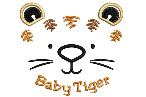 Baby Tiger Face Embroidery Design