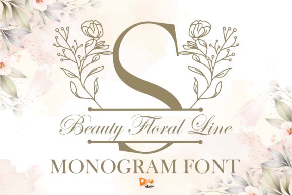 Beauty Floral Line Monogram: Elegant Design for Every Project