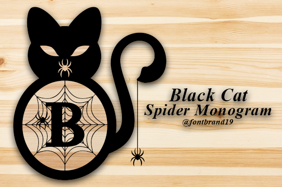 Black Cat Spider Monogram: The Ultimate Spooky Font for Halloween Designs