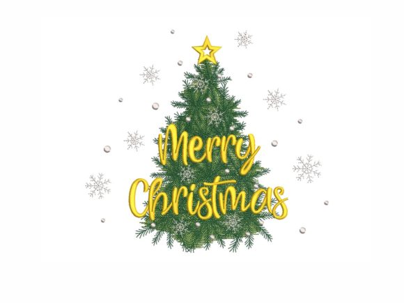 Chistmas Tree Embroidery Design for Festive Home Decor
