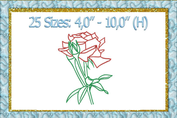 Discover the Rose Outline Embroidery Design