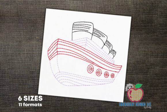 Luxury Cruise Ship Line Art: Elevating Your Embroidery Projects