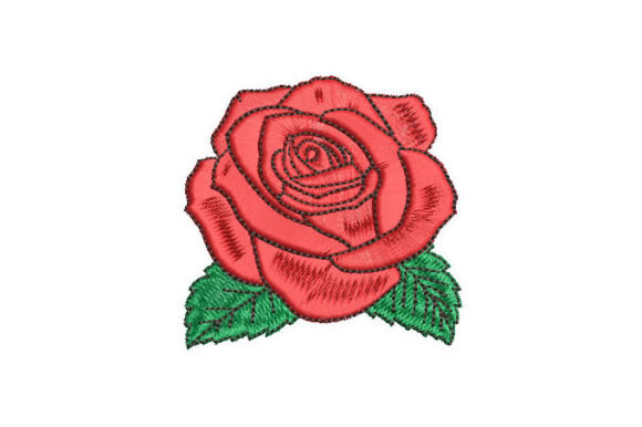 Rose with Green Leaves: Elevating Everyday Spaces with Timeless Embroidery