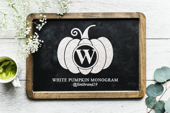 White Pumpkin Monogram: Elevating Seasonal Branding with Authentic Spooky Charm